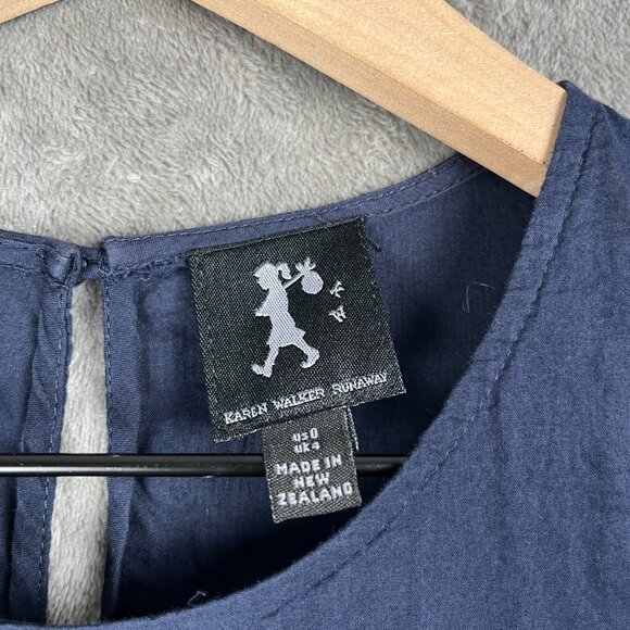 Karen Walker Runaway The Day Nautical Mini Dress Womens 0 Navy White Sailor Chic - Picture 5 of 10